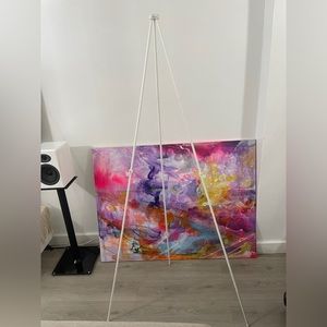 White Collapsible Easel Sign For Posters, Weddings (2 Pieces 63”)